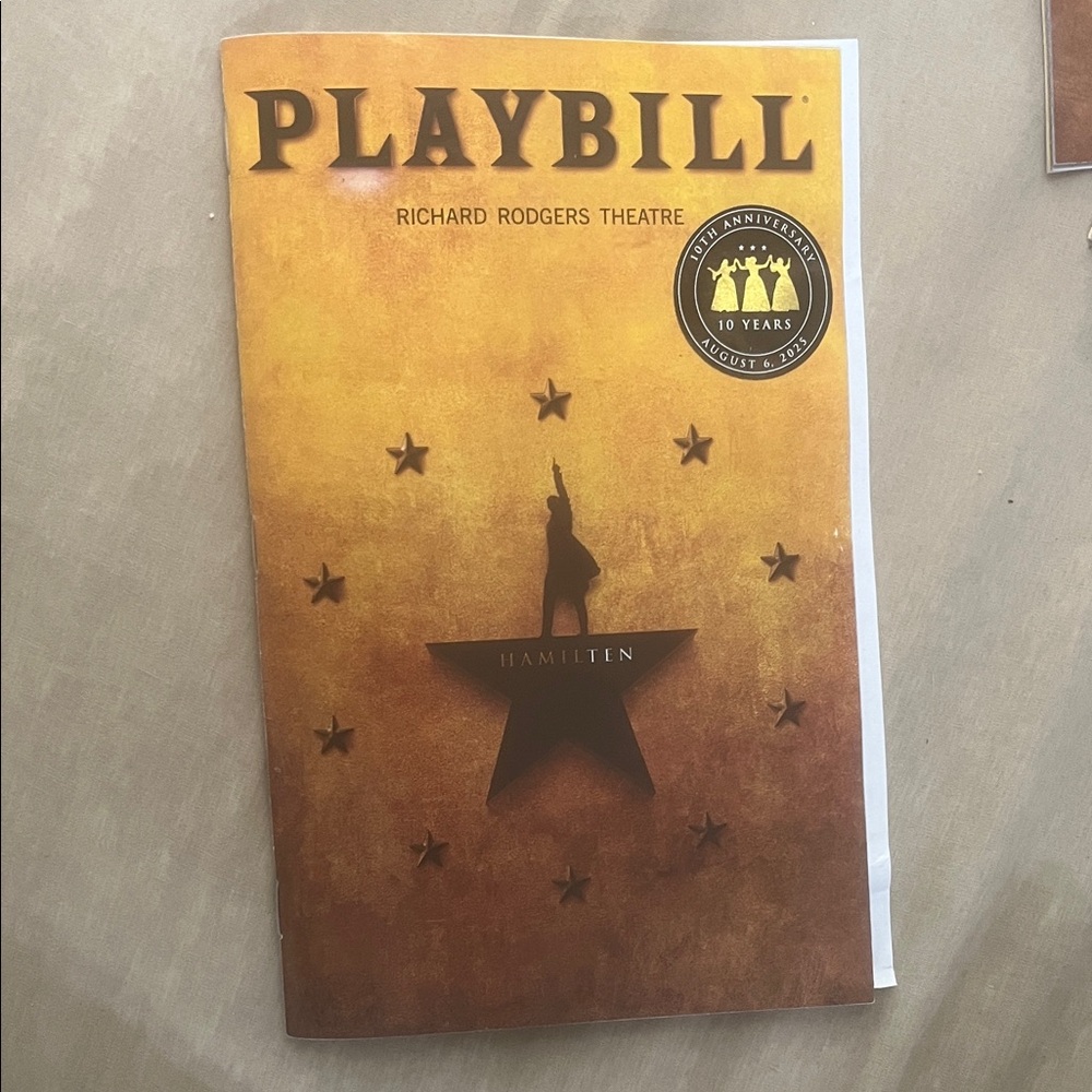 HAMILTON (HamilTen) 10th Anniversary PLAYBILL w Sticker Insert One Night 8/6/25